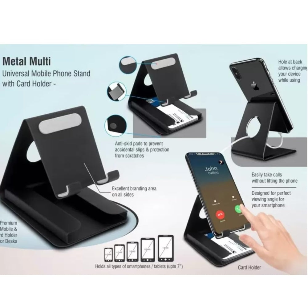 CrownLit Stainless Steel Mobile Stand with Cardholder