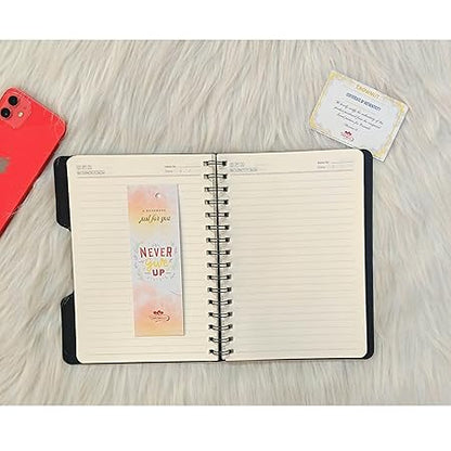 Personalized Brown Spiral Notepad with Colored Sticky Notes, Softbound Cover, Classic Design