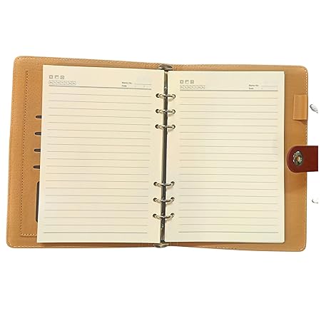 Personalized Leather Desk Organizer Diary with Magnetic Lock, Brown, Name Engraving Option