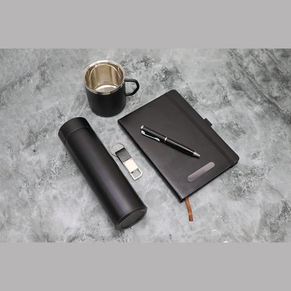 5 in 1 Diary, Metal Pen, Steel Keychain, Stainless Steel Waterbottle & Stainless Steel Coffee Mug