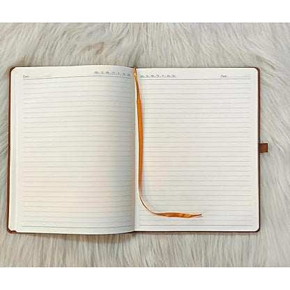 B5 Brown Leather-Look Planner, Monthly Calendar Diary with Elastic Lock, Hardcover Notebook for Office, Journal Writing 6.9 x 9.8inch