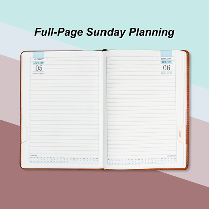 2026 Personalized Brown Leather Diary with Designer Magnetic Lock | Custom Name Engraved Executive Planner | Premium Corporate Gift Diary