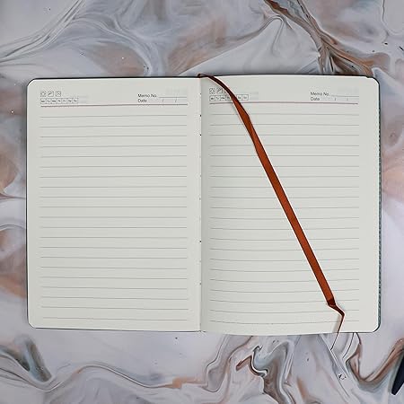 Personalized Magnetic Diary with Name Plate, Cyan PU Leather Cover, Hardbound, A5 size