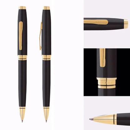 Cross Coventry AT0662-11 Ballpoint Pen – Black Lacquer with Gold Tone Accents