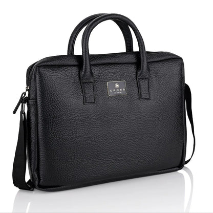 Cross Alfred Black Briefcase Laptop Bag | 14" Premium Leather Office & Travel Bag | Executive Cross Bag