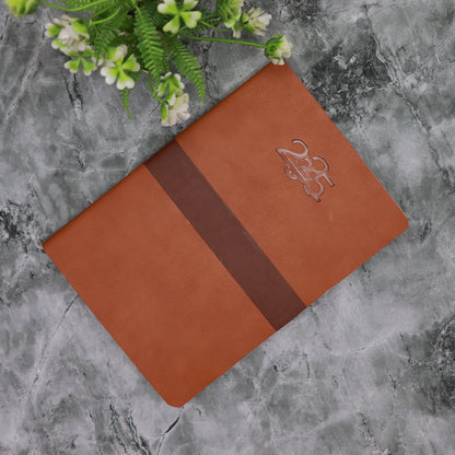 Crownlit Cutomised 2025 Dated Brown Diary with Magnetic Lock, Customizable Name / Logo, 365 Pages