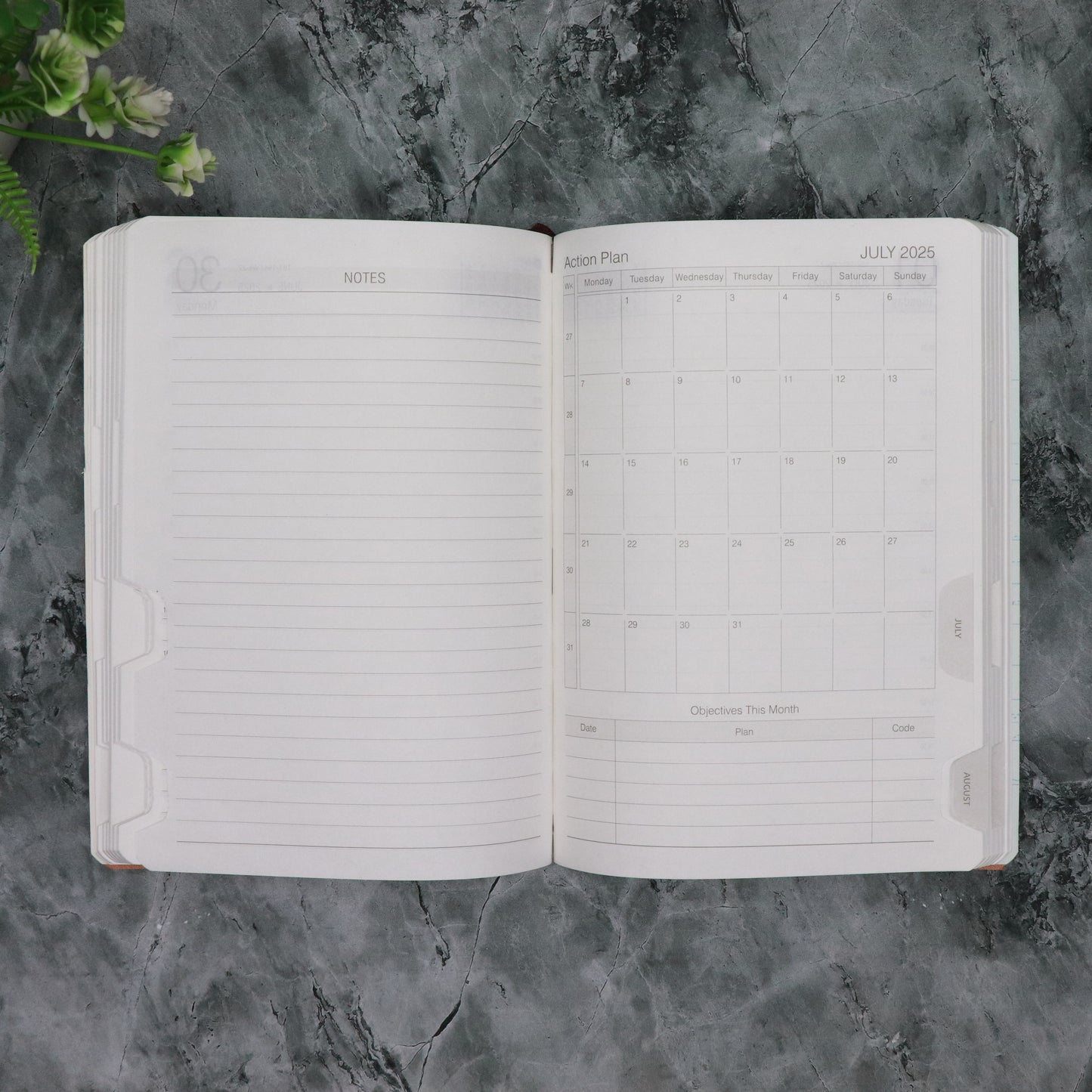 Crownlit Cutomised 2025 Dated Brown Diary with Magnetic Lock, Customizable Name / Logo, 365 Pages