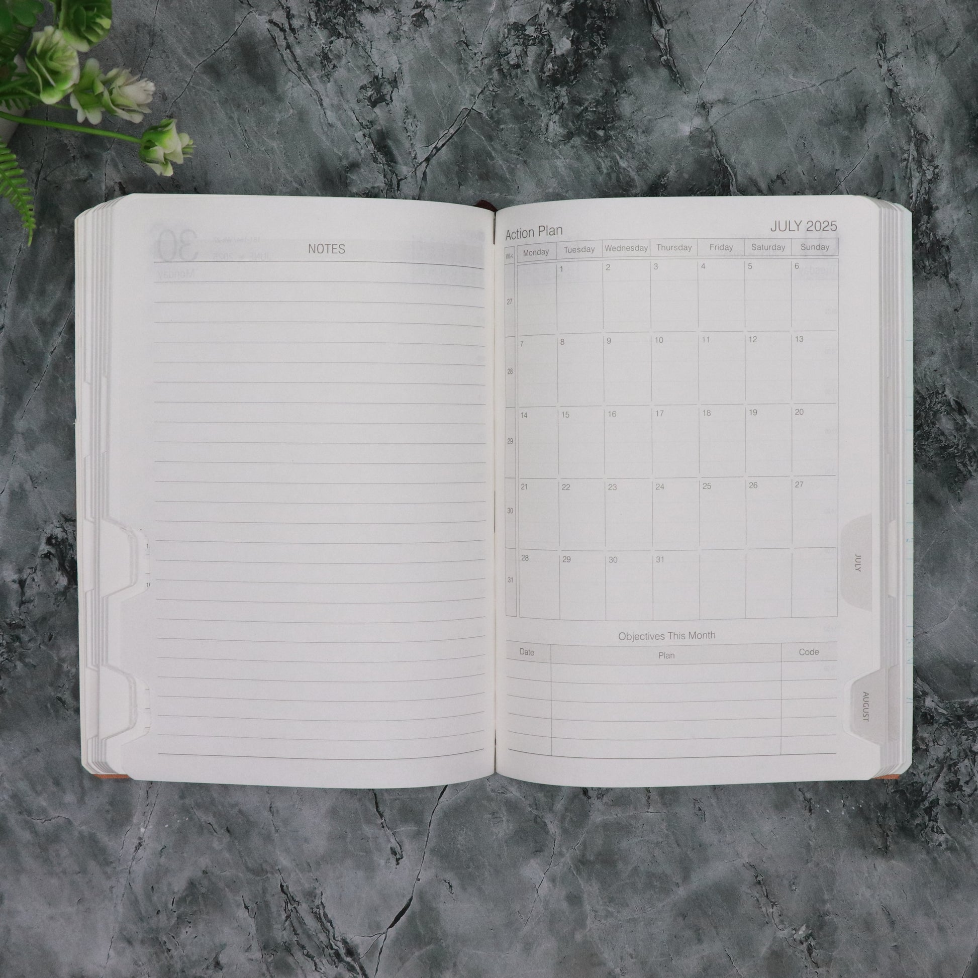 Crownlit Cutomised 2025 Dated Brown Diary with Magnetic Lock, Customizable Name / Logo, 365 Pages