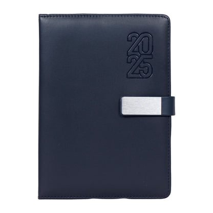 Crownlit Personalized 2025 A5 Dated Diary, 12 Months, 365 Pages, Hardbound Cover, Fabric, Metal Lock, Pen Holder
