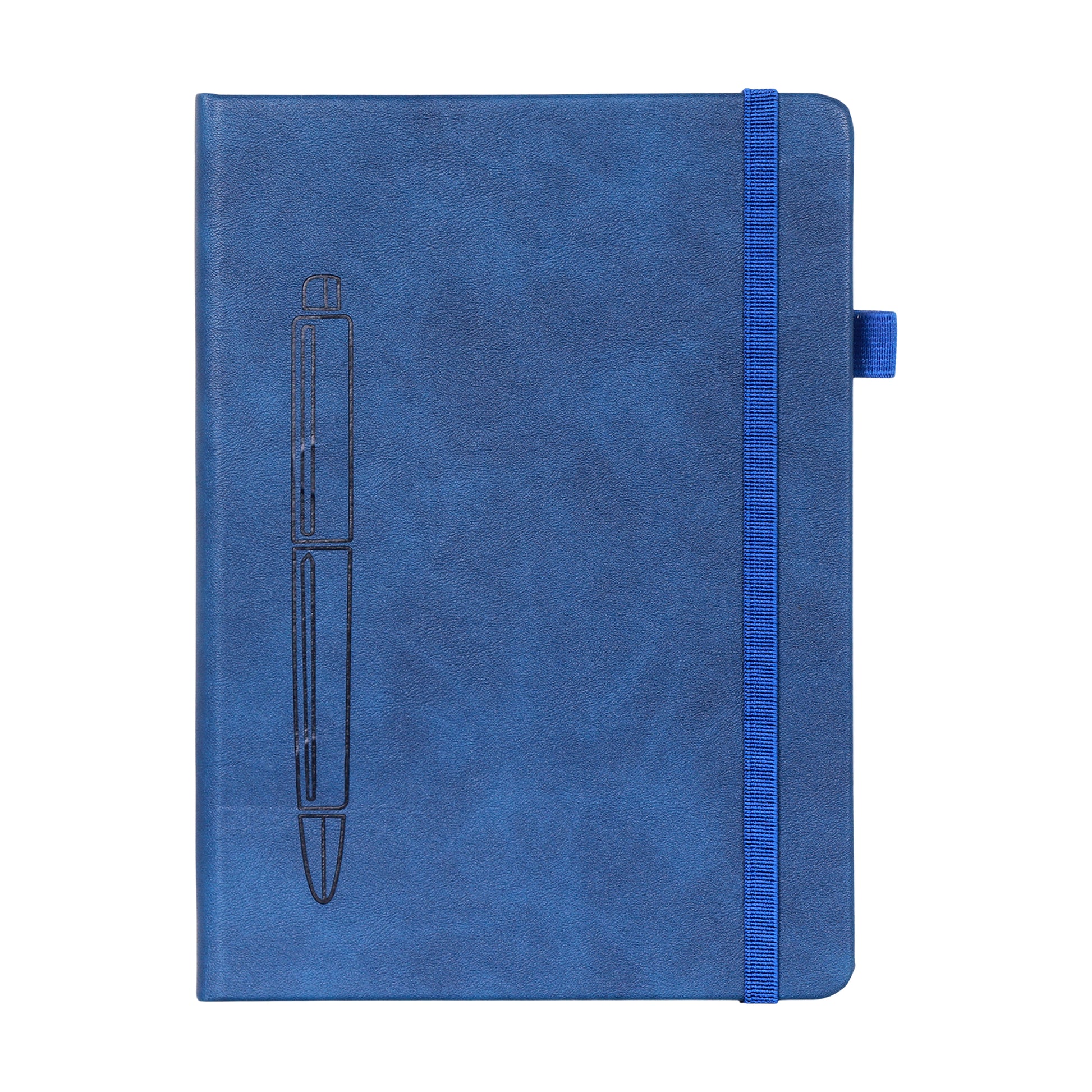 CrownLit Personalized Blue A5 Notebook Diary for Office, Unique Design Pen Etched