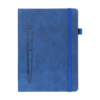 CrownLit Personalized Blue A5 Notebook Diary for Office, Unique Design Pen Etched