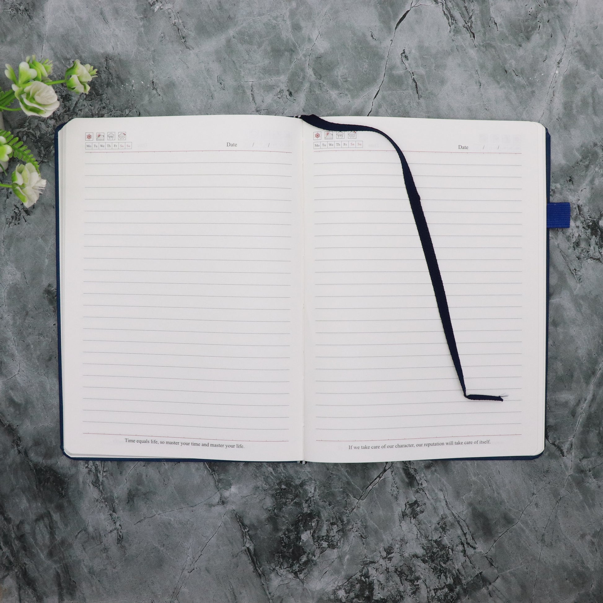 CrownLit Personalized Blue A5 Notebook Diary for Office, Unique Design Pen Etched