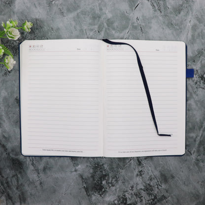 CrownLit Personalized Blue A5 Notebook Diary for Office, Unique Design Pen Etched