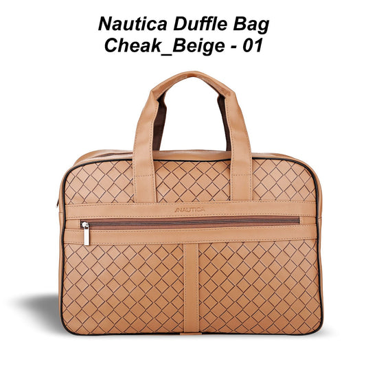 Personalized Cheak Beige Nautica Duffle Bag
