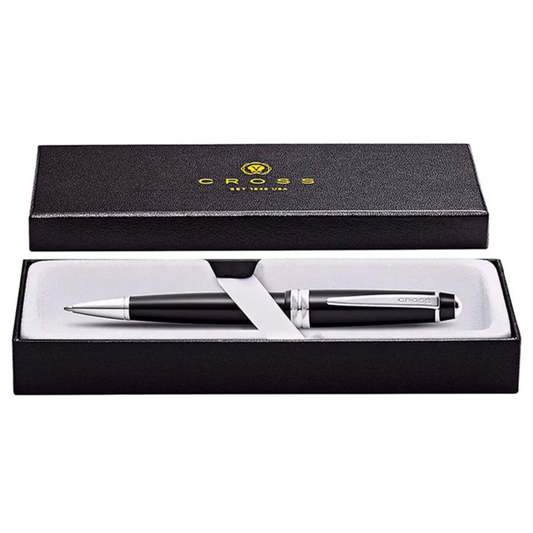 Cross Bailey AT0742-1 Ballpoint Pen – Black Lacquer with Chrome Accents