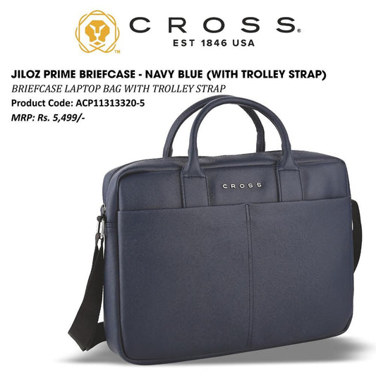 Personalized CROSS JILOZ PRIME BRIEFCASE- Navy Blue (WITH TROLLEY STRAP) (Copy)