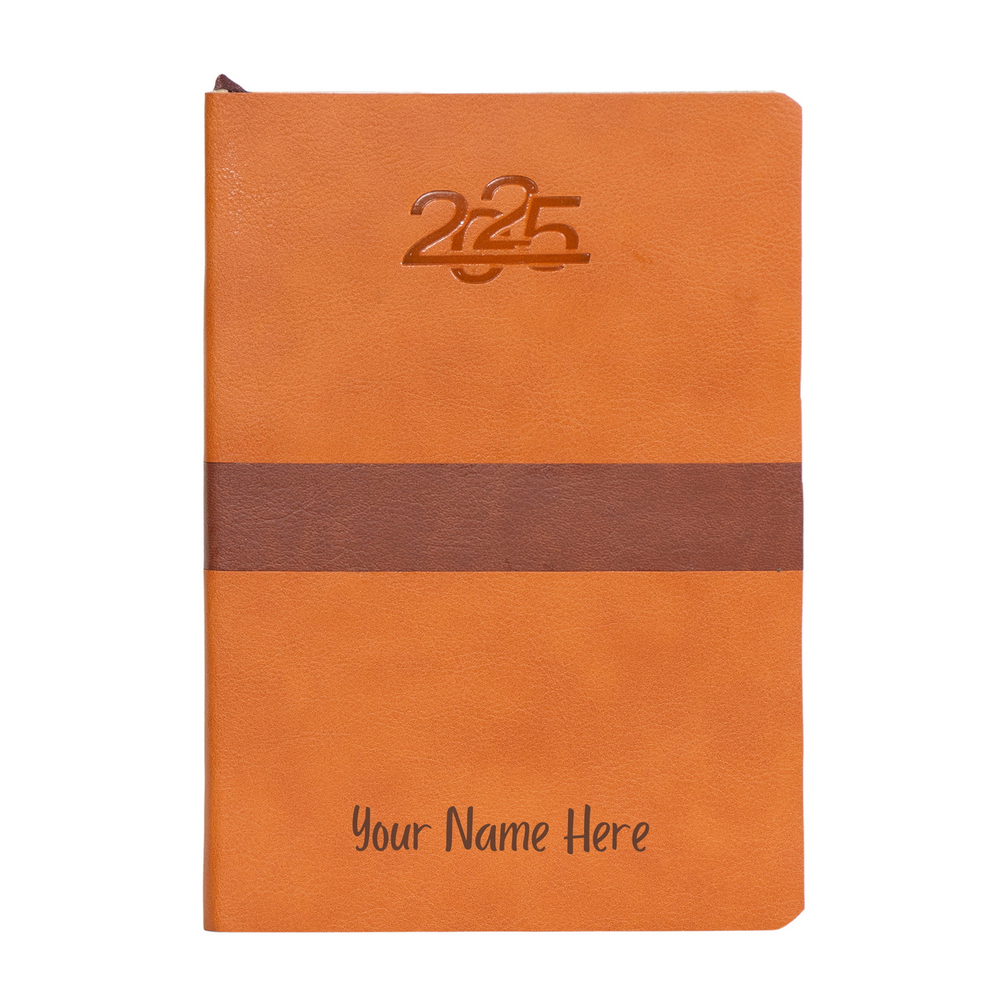 Crownlit Cutomised 2025 Dated Brown Diary with Magnetic Lock, Customizable Name / Logo, 365 Pages