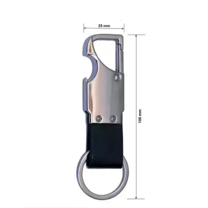 Personalised Metal Keychain with Bottle Opener, Pack of 10, Black Leather Loop, 10 cm x 3.3 cmz