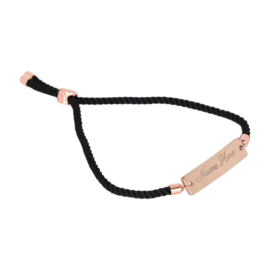 Name Bracelet with Loop Lock, Color : Rose Gold