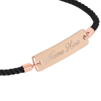 Name Bracelet with Loop Lock, Color : Rose Gold