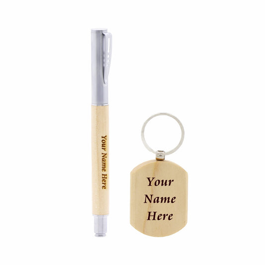 Wooden Pen & Keychain Combo in Gift Box