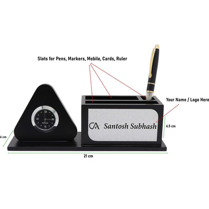 Triangle Shape Stand with Clock