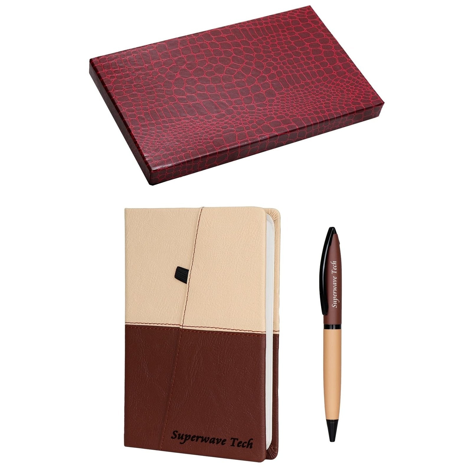 Crownlit Personalised Notes Diary with Personalized Pen, Gift Combo, Size: A5