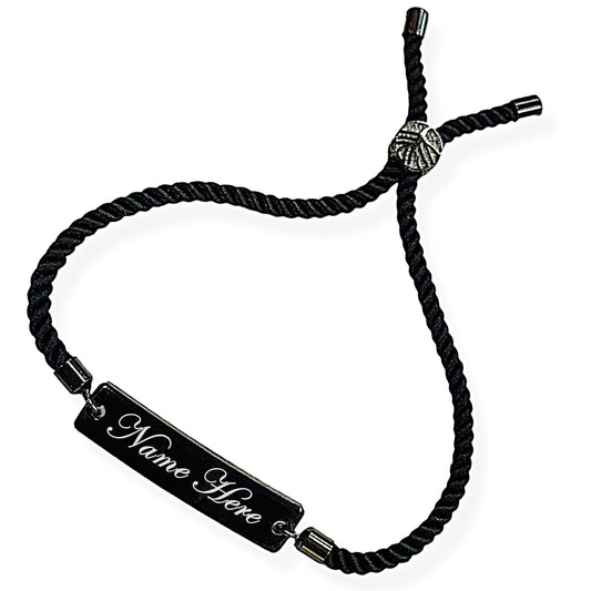 Name Bracelet with Loop Lock, Color : Black